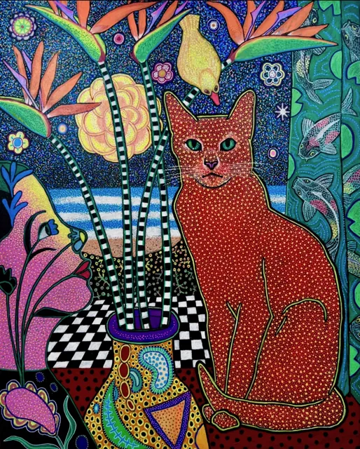 "Camellion moon", painting by Donna White