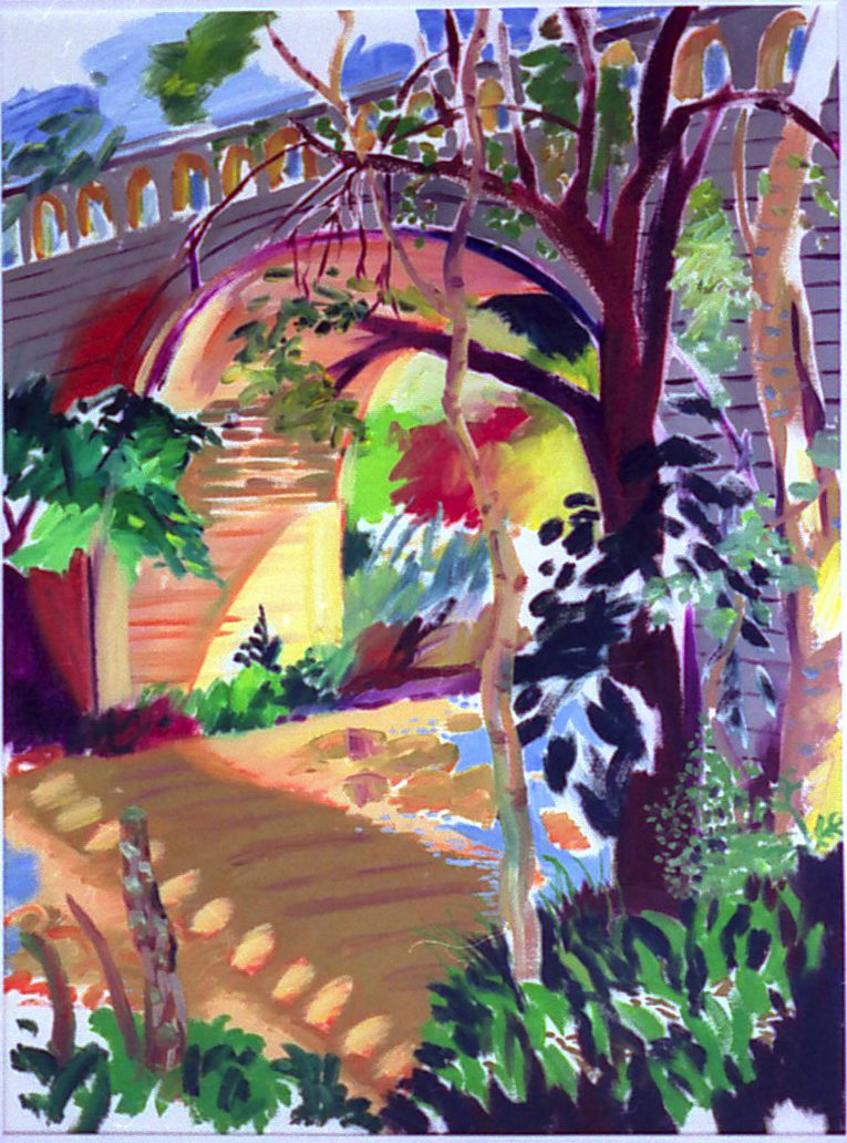 The bridge shown on a living room wall