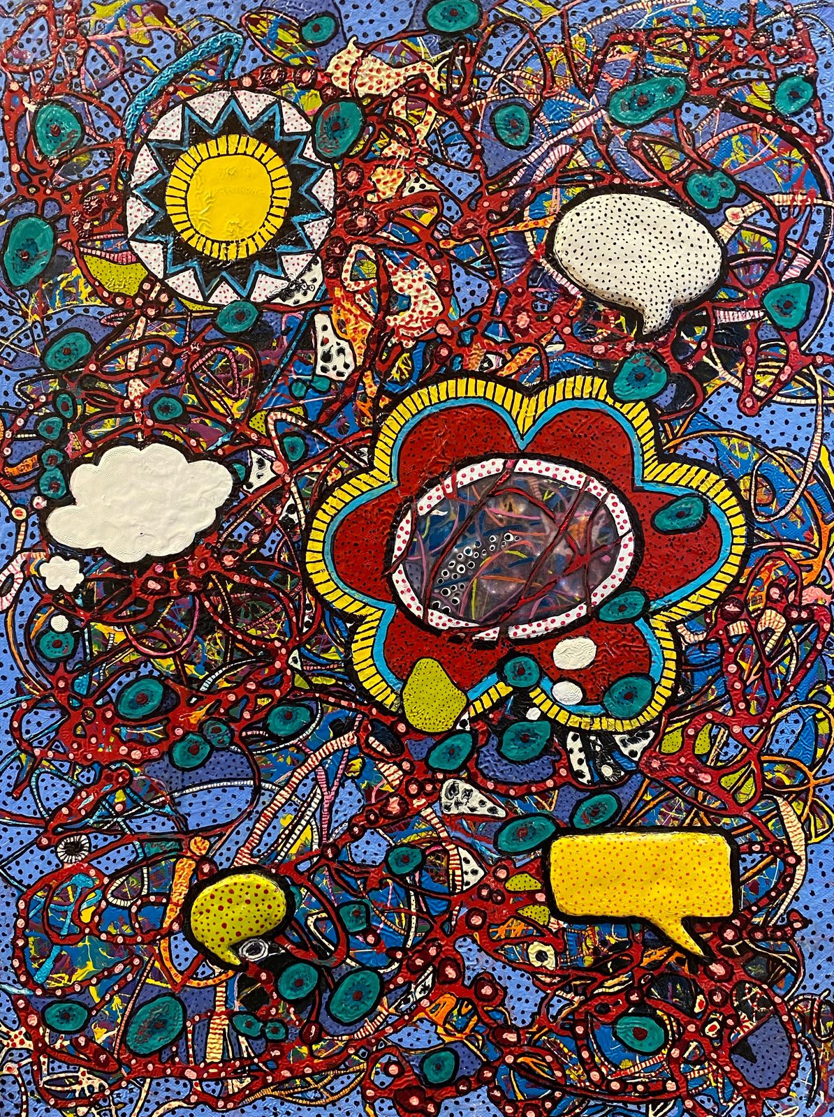 Conversation piece shown on a living room wall