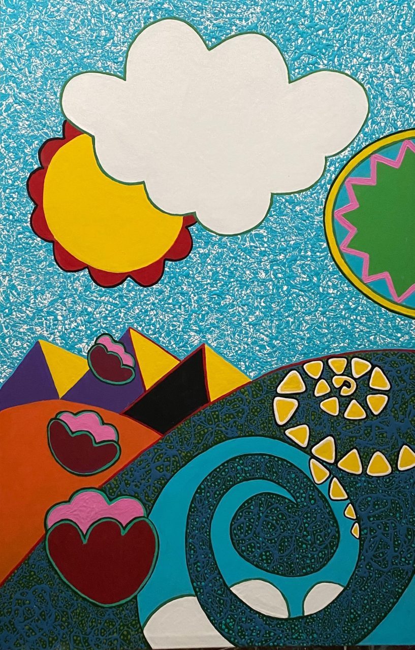 I wandered lonely as a cloud shown on a living room wall