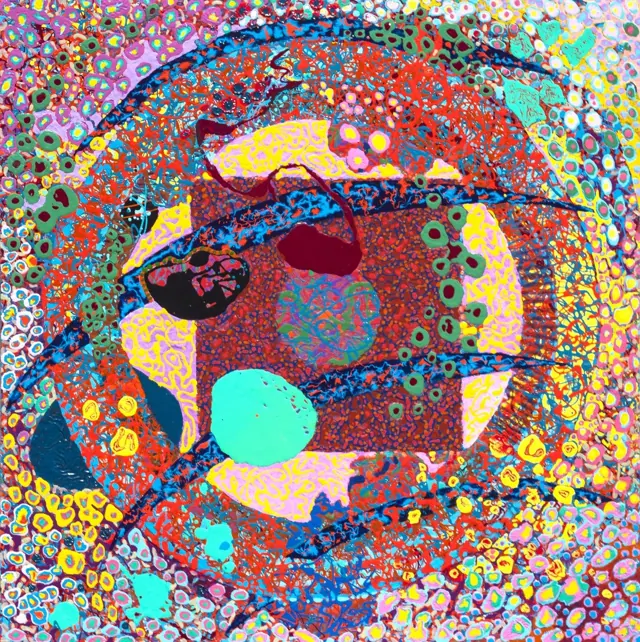 "Collider matrix", painting by Donna White