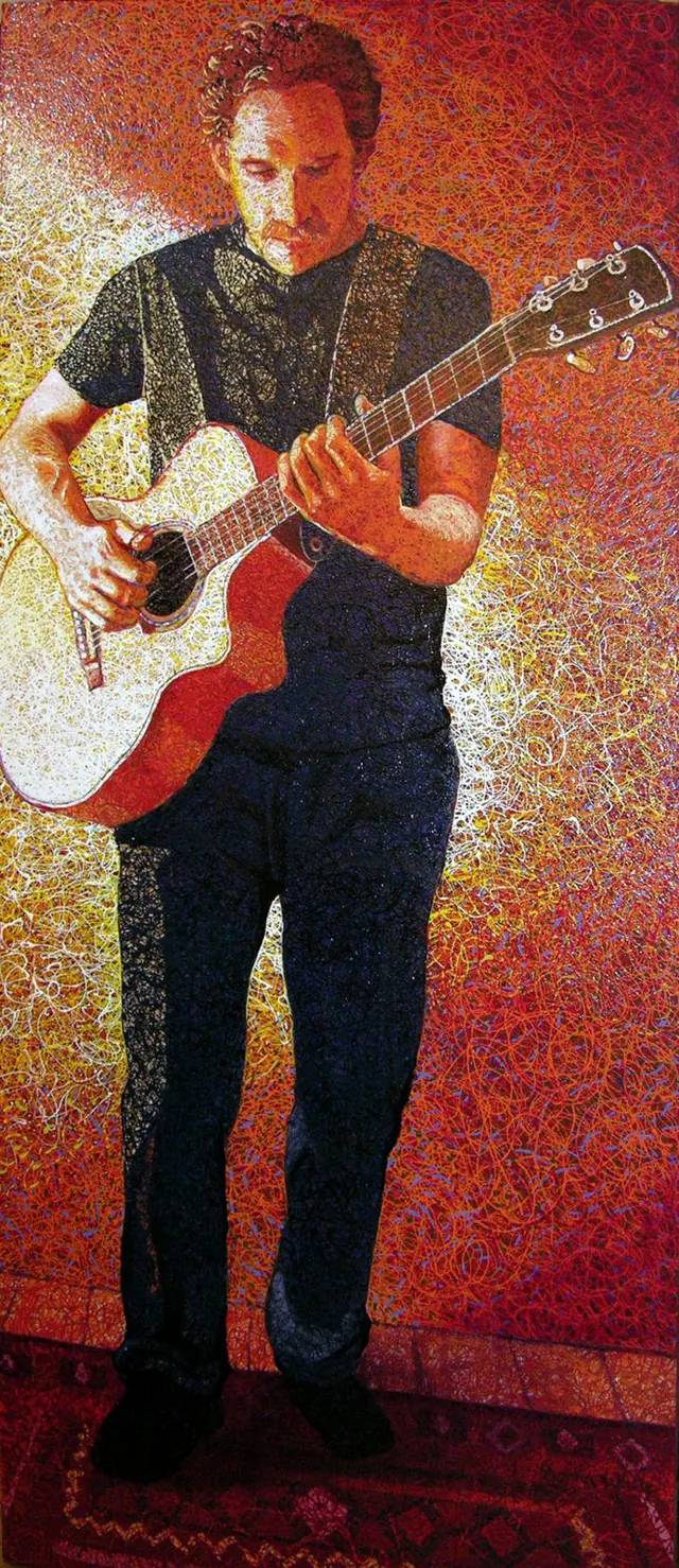 "The guitarist", painting by Donna White