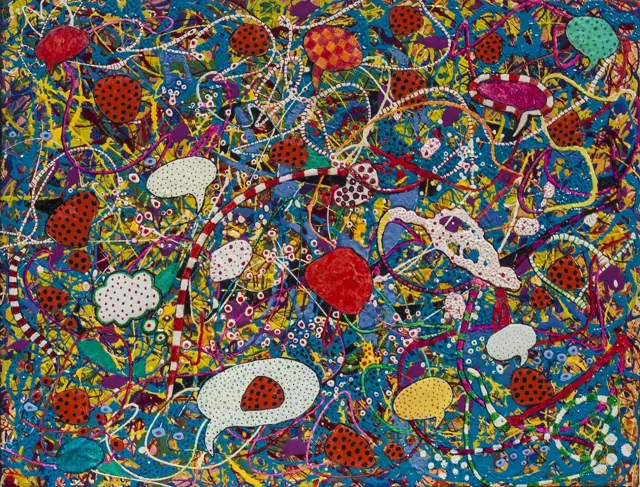 "Graffiti String", painting by Donna White