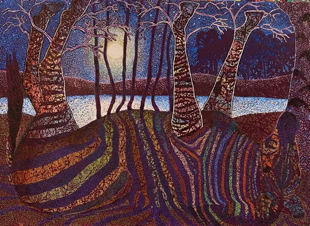 "Zebra moon", painting by Donna White