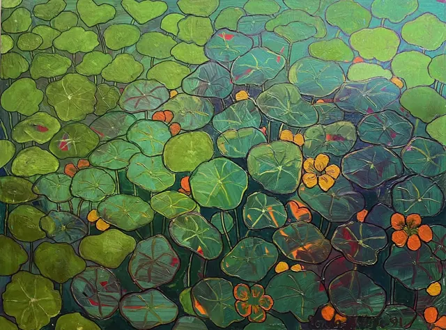 "Lily pond", painting by Donna White