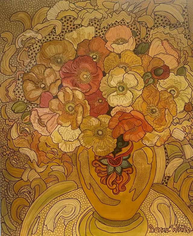 "Champagne Poppies", painting by Donna White