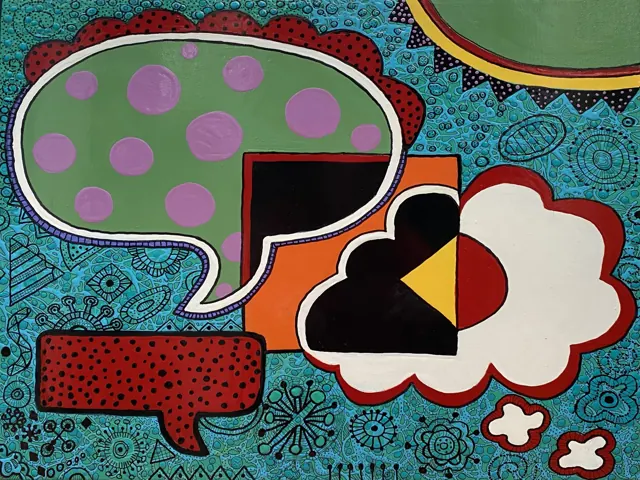 "Outside the box", painting by Donna White