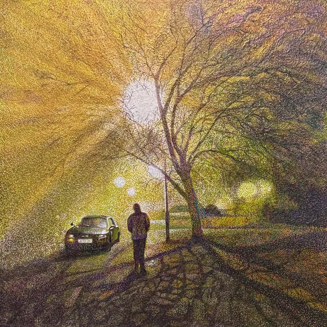 "Midnight walk home", painting by Donna White