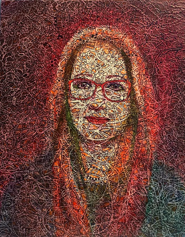 "Self portrait", painting by Donna White