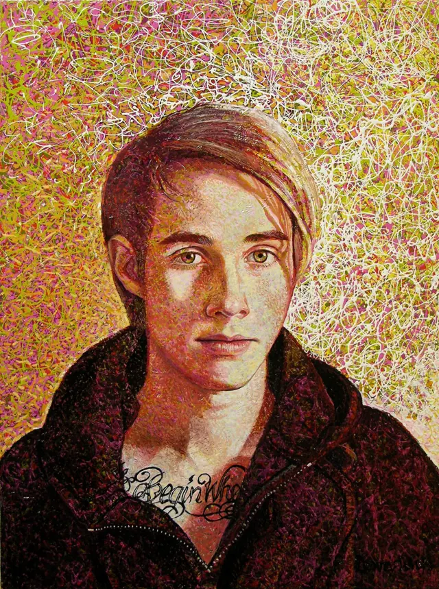 "Steven with tattoo", painting by Donna White