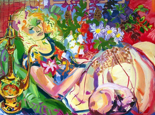 "Stoned flowerbreast", painting by Donna White