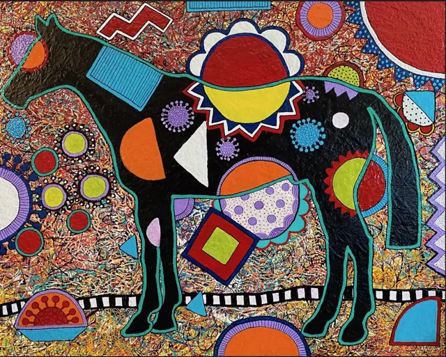 "Trojan horse", painting by Donna White