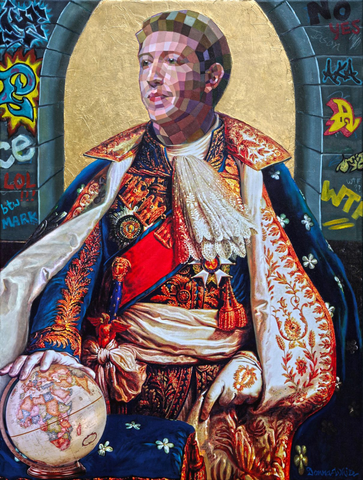 Zuckerberg shown on a living room wall